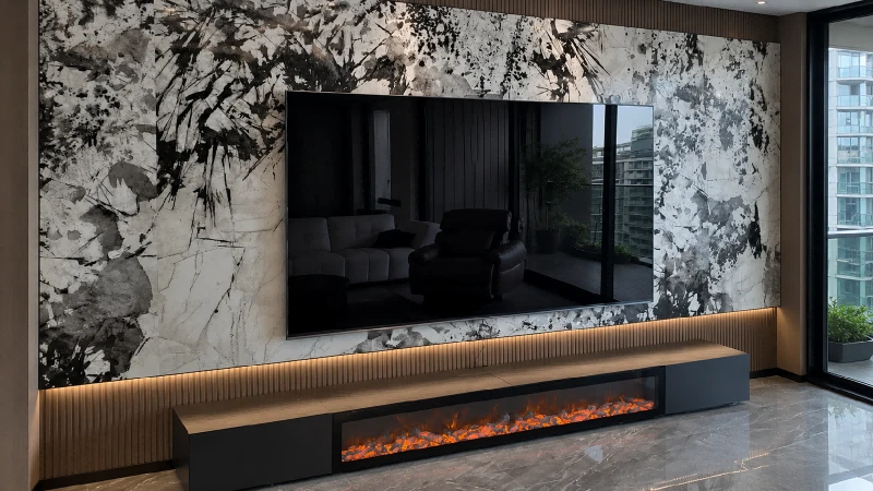 Electric fireplace with 3D flame effect 2 Electric fireplace with 3D flame effect 2